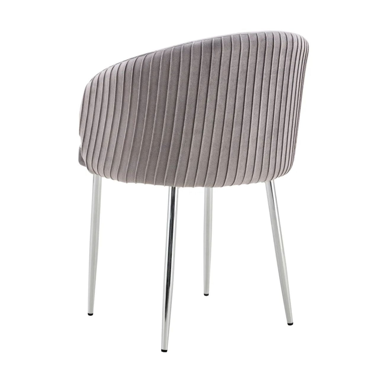 Chaise Carlita gris pied chromé