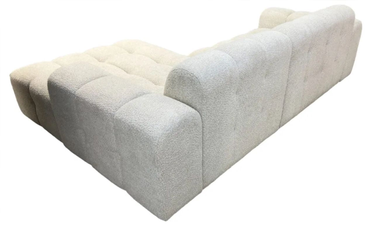 Canapé d'angle Brenda tissus boucle beige
