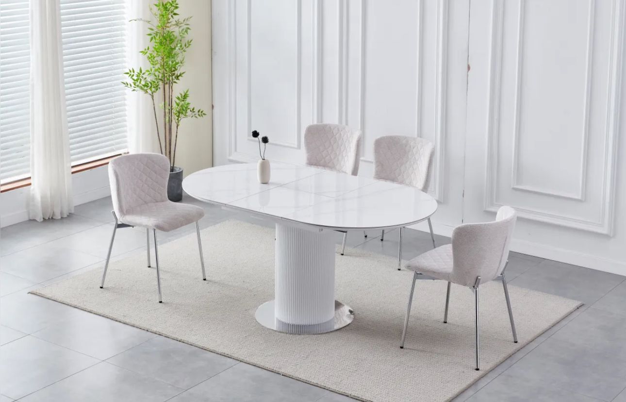 Table à manger Sofia blanc extensible