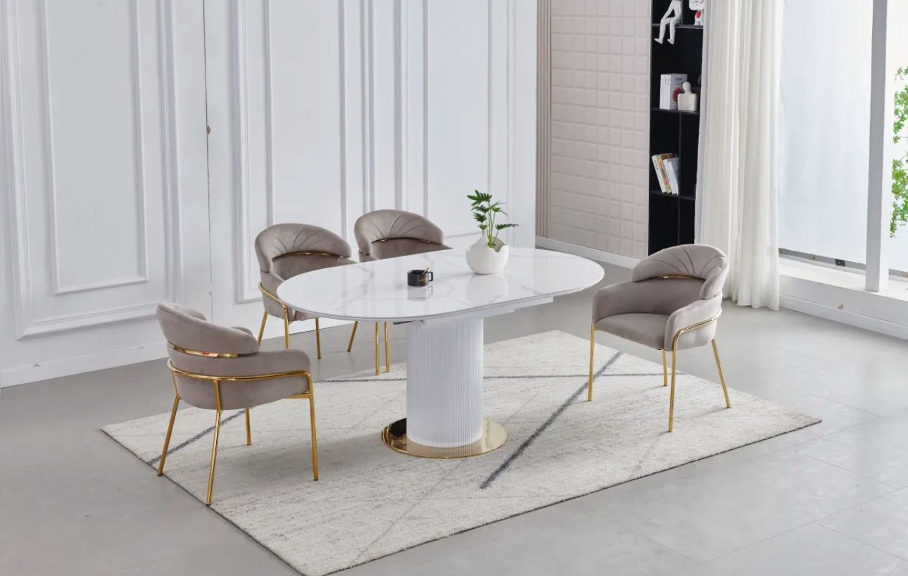 Table à manger Sofia blanc extensible