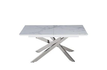 Table à manger Florentino Pied argenté extensible en céramique