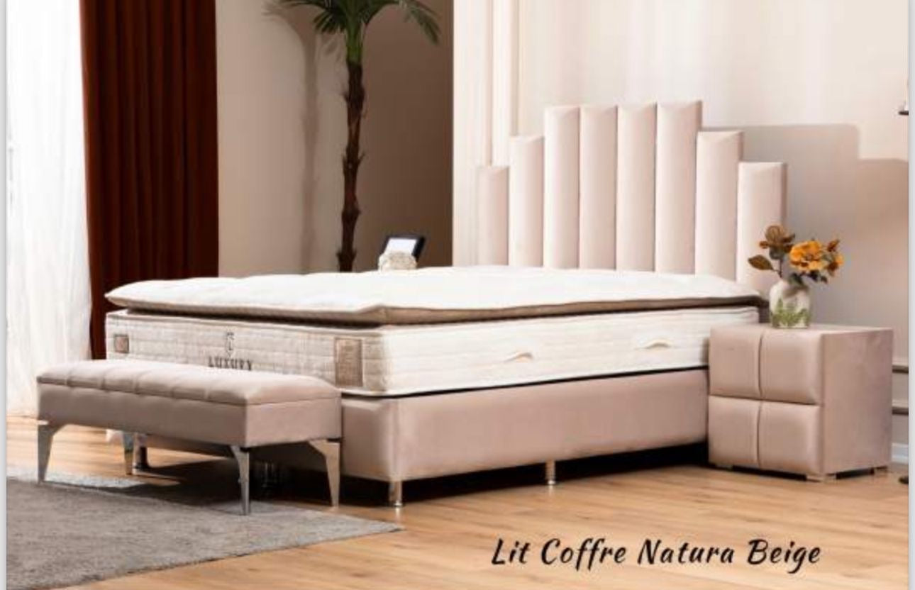 Lit double Natura beige