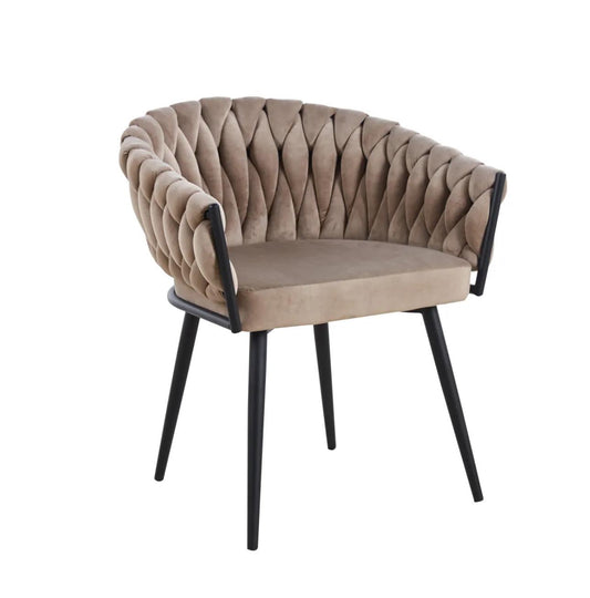 Chaise tricia taupe pied noir