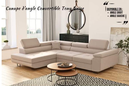 Canapé Tony convertible beige