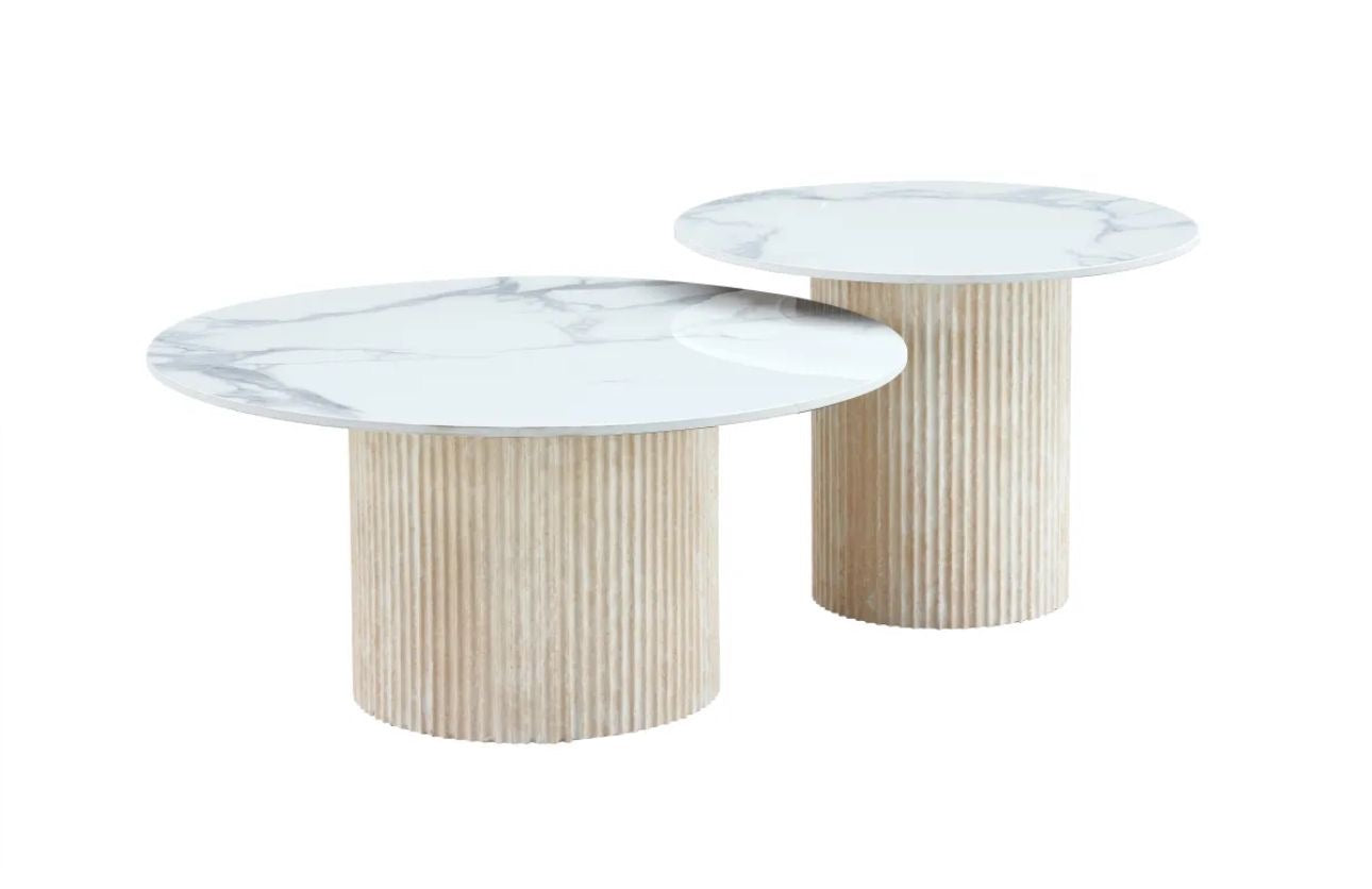 Table basse Roma pied style travertin différents coloris