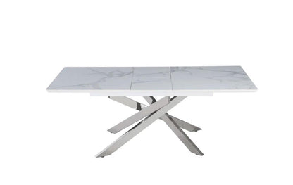 Table à manger Florentino Pied argenté extensible en céramique