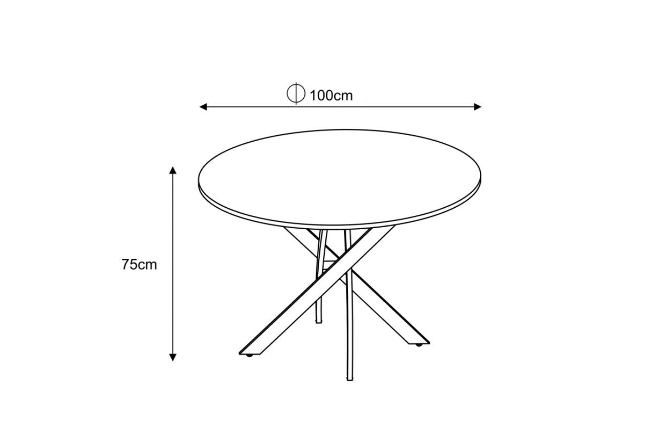 Table à manger Jessica pied noir plateau bois en chêne