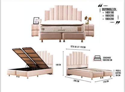 Lit double Natura beige