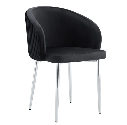 Chaise Carlita Noir pied chromé