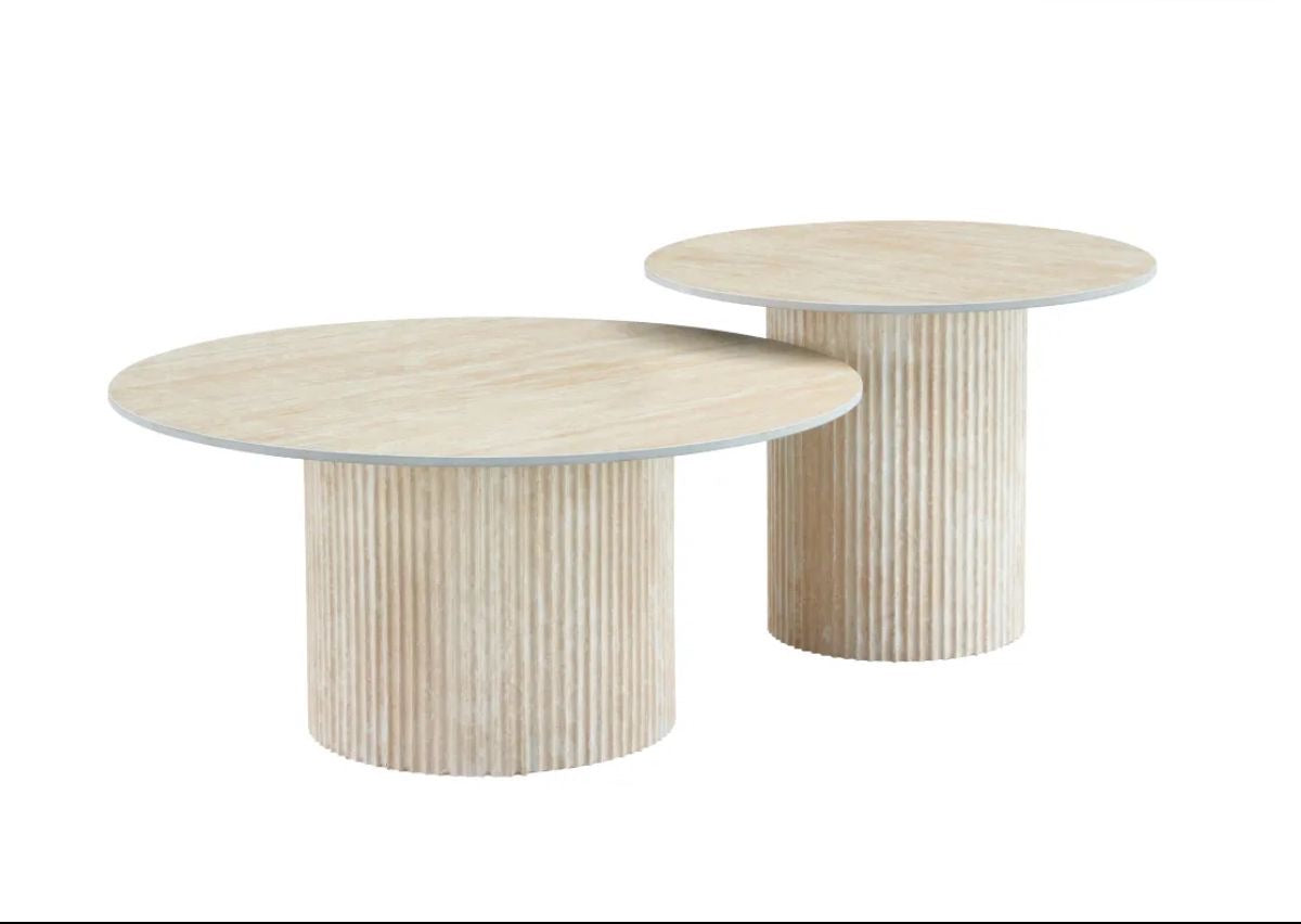 Table basse Roma pied style travertin différents coloris