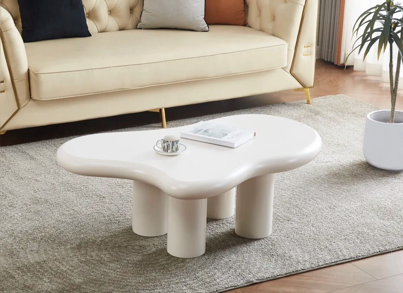 Table basse mont blanc en composite blanc