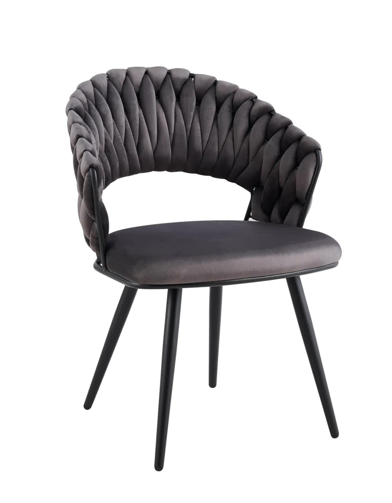 Chaise Elena gris foncé pied noir