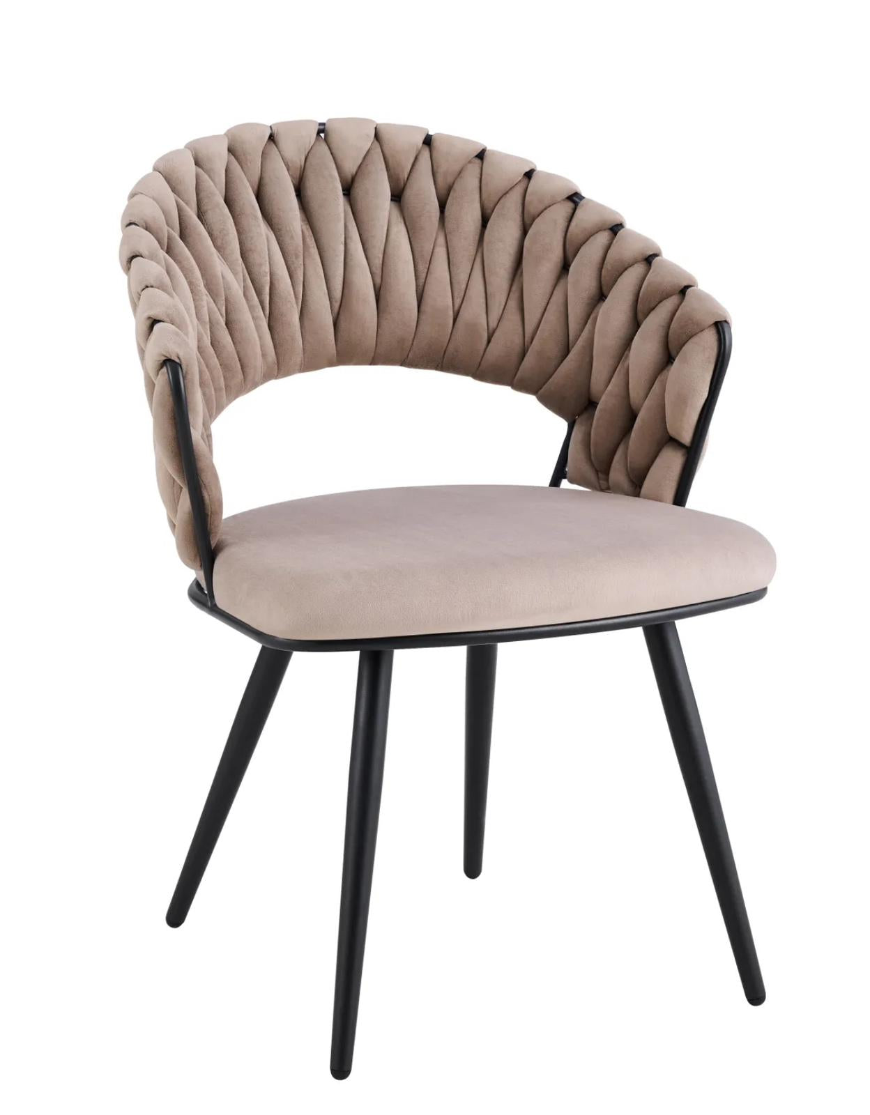 Chaise Elena taupe pied noir