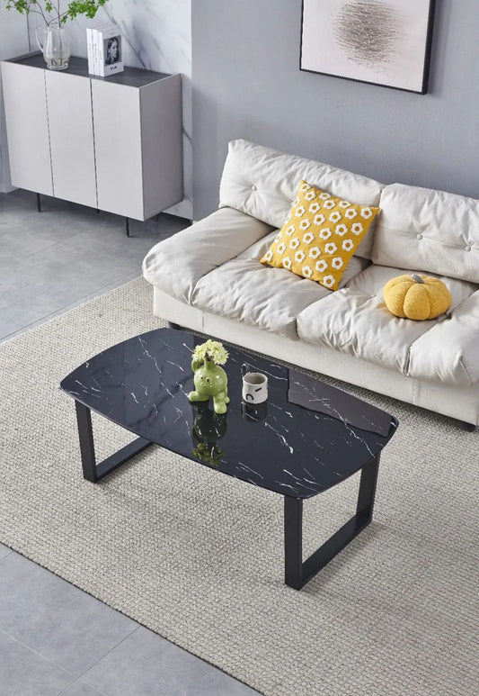 Tables basses Lola plateau noir pied noir