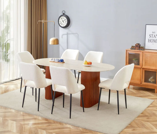 Table à manger Roxy marron plateau beige