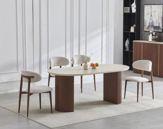 Table à manger Calypso marron plateau beige