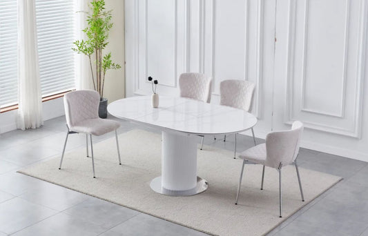 Table à manger Sofia blanc extensible