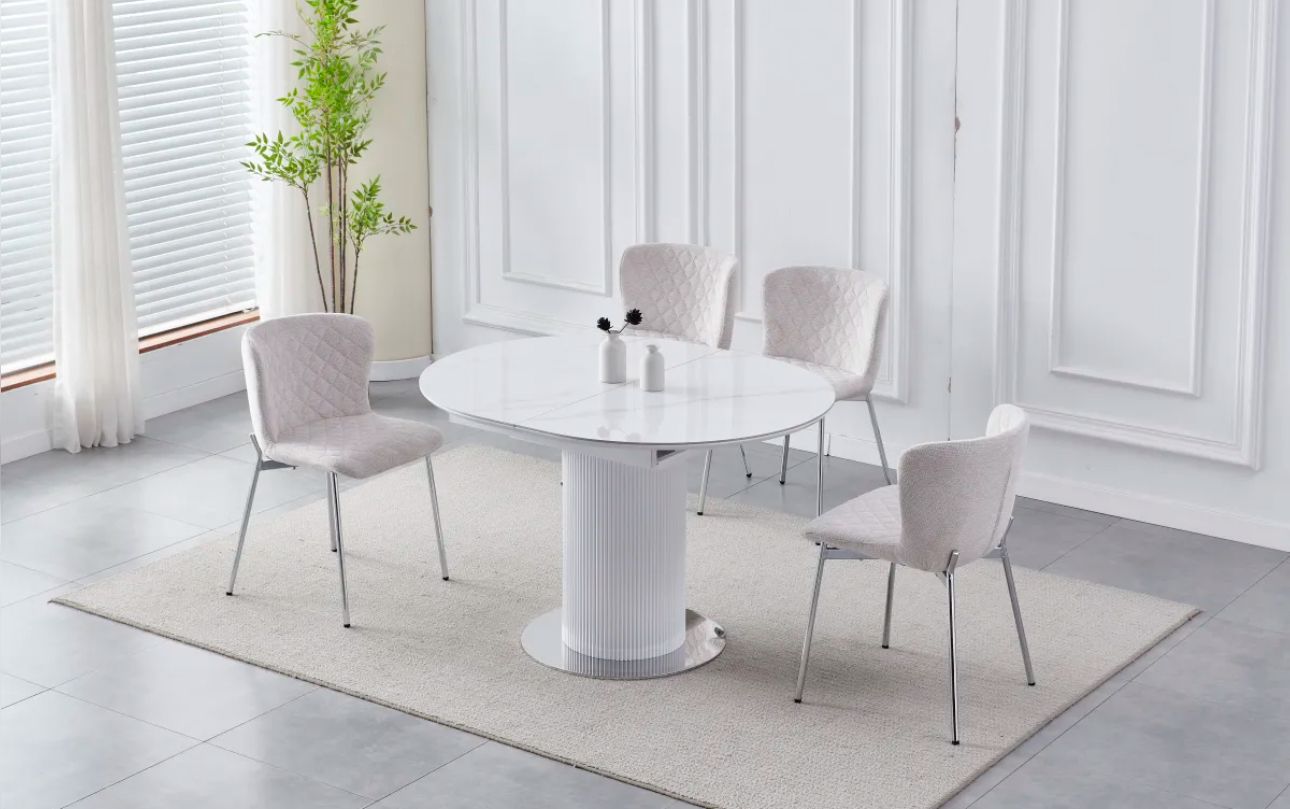 Table à manger Sofia blanc extensible